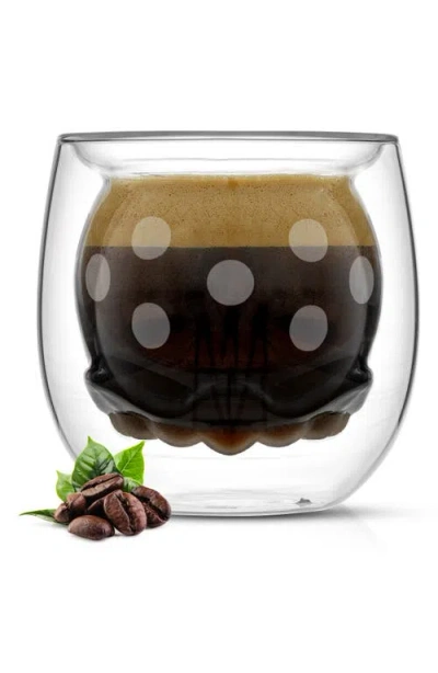 Joyjolt X Disney® Set Of 2 Mickey & Minnie Double Walled Glass Espresso Cups In Transparent