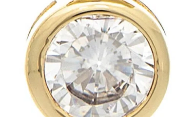 Rivka Friedman 18k Gold Clad Bezel Set Cz Linear Drop Earrings In Gold