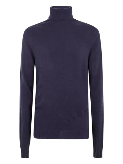 Md75 Cashmere Turtle Neck Sweater In Blue