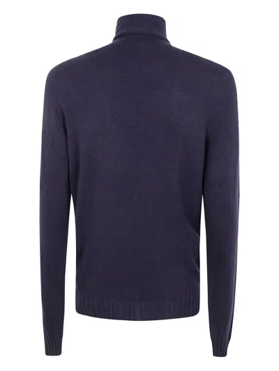 Md75 Cashmere Turtle Neck Sweater In Blue