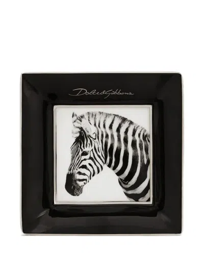 Dolce & Gabbana Zebra-print Set Of Three Trays In Black