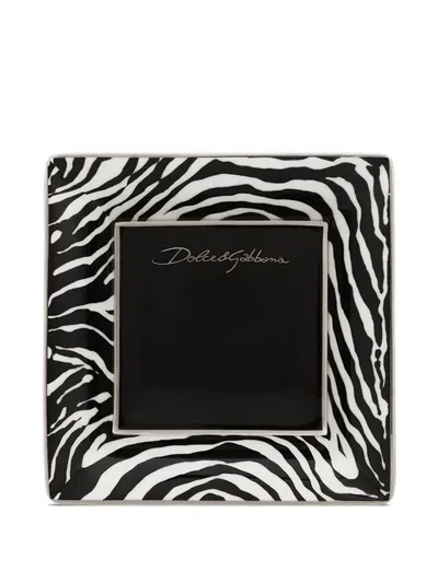 Dolce & Gabbana Zebra-print Set Of Three Trays In Black