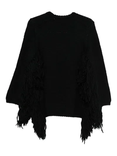 Comme Des Garçons Sleeveless Top Featuring Fringe Detailing In Black
