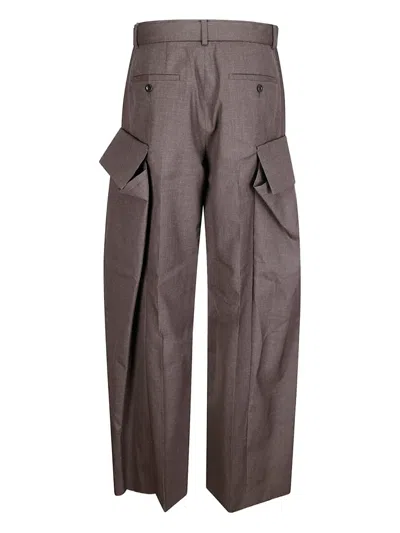 Sacai Buckle Trousers In Brown