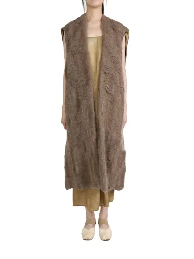 Uma Wang Long Coat In Mixed Wool In Multi