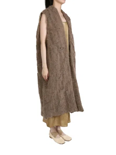 Uma Wang Long Coat In Mixed Wool In Multi