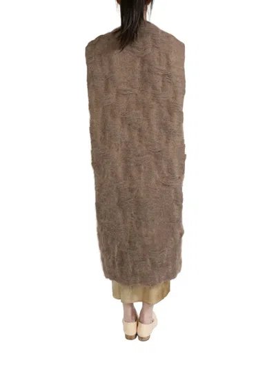 Uma Wang Long Coat In Mixed Wool In Multi