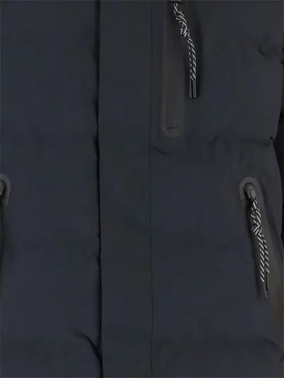 Save The Duck Padded Jacket With Hood And Multiple Pockets In Blue