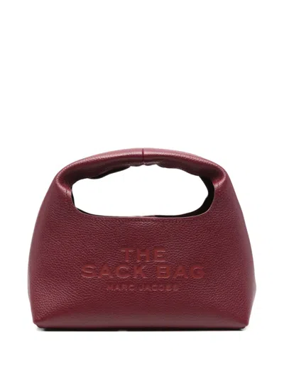 Marc Jacobs The Mini Sack Bag In Cherry Leather In Burgundy