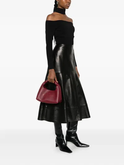 Marc Jacobs The Mini Sack Bag In Cherry Leather In Burgundy