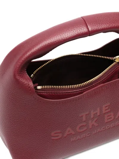 Marc Jacobs The Mini Sack Bag In Cherry Leather In Burgundy