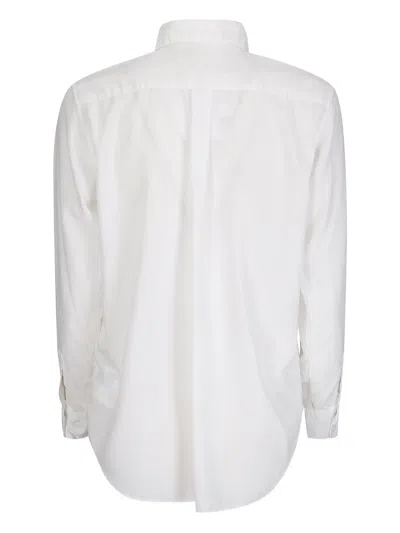 Comme Des Garçons Tailored Fit Blouse With Button-down Front And Long Sleeves In White