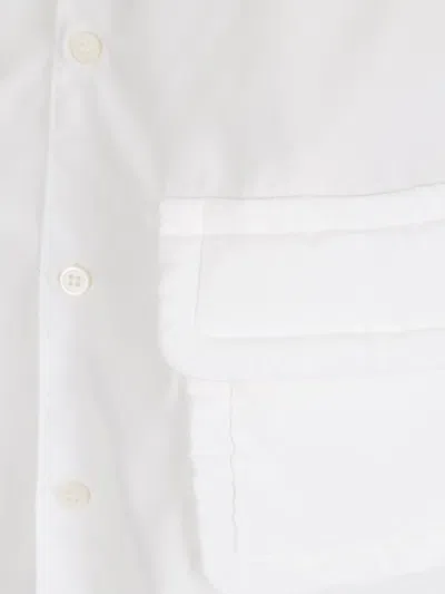 Comme Des Garçons Tailored Fit Blouse With Button-down Front And Long Sleeves In White
