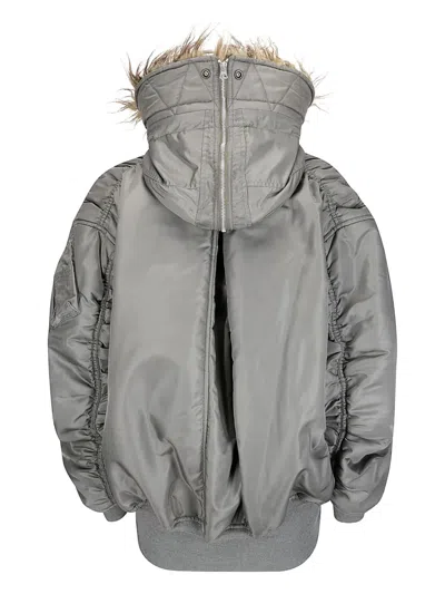 Junya Watanabe Lightweight Nylon Jacket With High Collar And Streamlined Fit In Gray