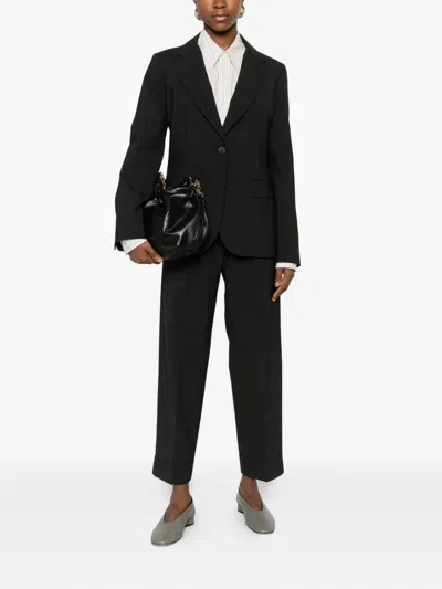 P.a.r.o.s.h Drawstring-waist Turn-up Trousers In Black