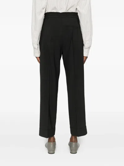 P.a.r.o.s.h Drawstring-waist Turn-up Trousers In Black
