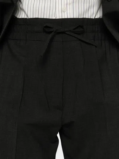 P.a.r.o.s.h Drawstring-waist Turn-up Trousers In Black