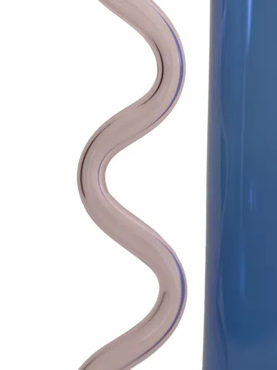 Sophie Lou Jacobsen Wave-handle Glass Pitcher In Blue