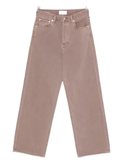 Agolde High-waisted Wide-leg Jeans In Brown