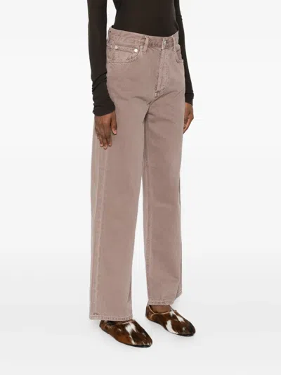 Agolde High-waisted Wide-leg Jeans In Brown