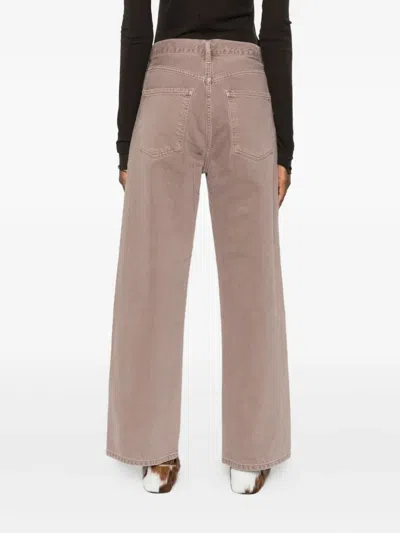 Agolde High-waisted Wide-leg Jeans In Brown