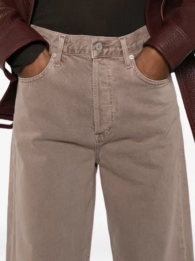 Agolde High-waisted Wide-leg Jeans In Brown