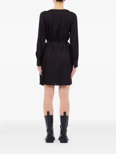 Liu •jo Keyhole Tie Mini Dress In Black