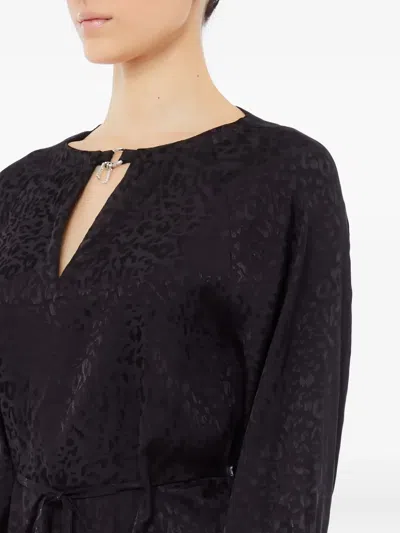 Liu •jo Keyhole Tie Mini Dress In Black