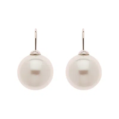 Emma Holland Jewellery Women's White Pearl On Platinum Hook Earrings In White