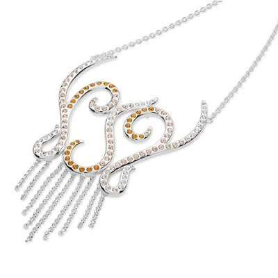 Lucy Quartermaine Women's Orange / Silver Elements Fire Pendant In White