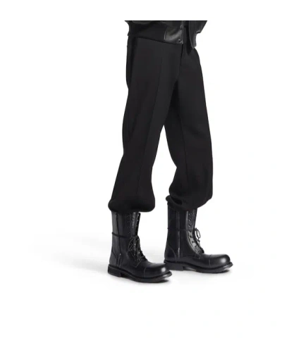 Balenciaga Rugged Leather Ankle Boots With Chunky Sole In Black