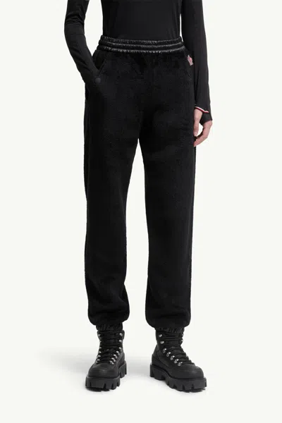 Moncler Eco Fur Joggers With Elastic Cuffs And Pockets In Black