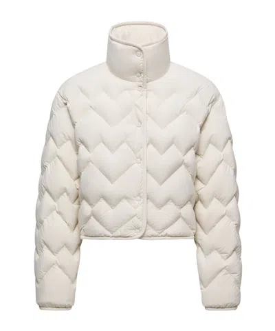 Moncler Senevee Heart-quilted Short Down Jacket In White