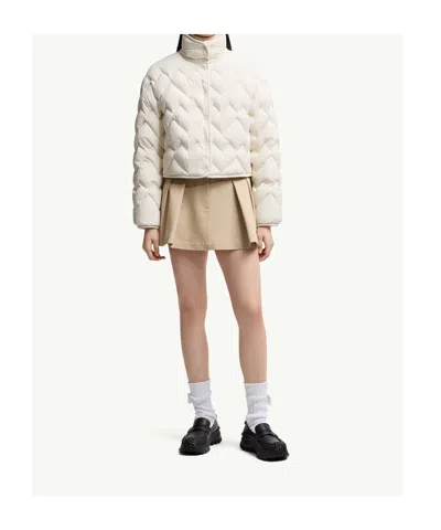 Moncler Senevee Heart-quilted Short Down Jacket In White