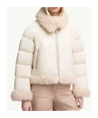 Moncler Rubrouk Teddy-trimmed Short Down Jacket In White