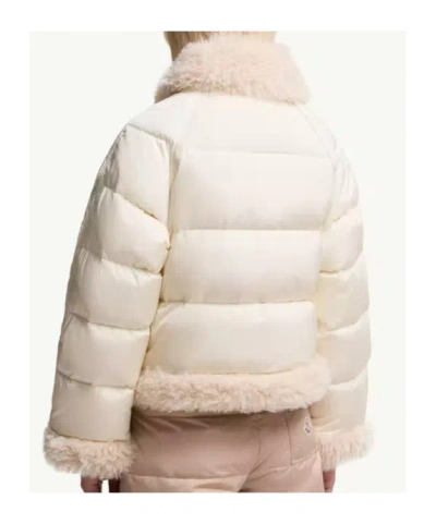 Moncler Rubrouk Teddy-trimmed Short Down Jacket In White