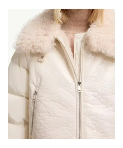Moncler Rubrouk Teddy-trimmed Short Down Jacket In White