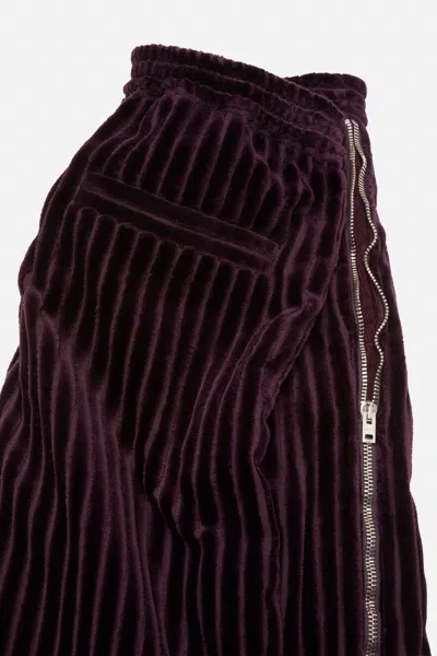 Acne Studios Ribbed-velvet Zip-detail Pants In Brown