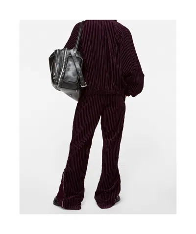 Acne Studios Ribbed-velvet Zip-detail Pants In Brown