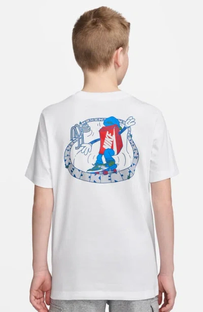 Nike Kids' Skater Boxy Graphic T-shirt In White