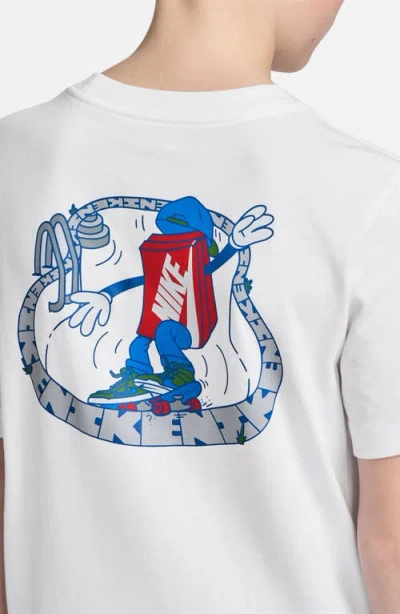 Nike Kids' Skater Boxy Graphic T-shirt In White