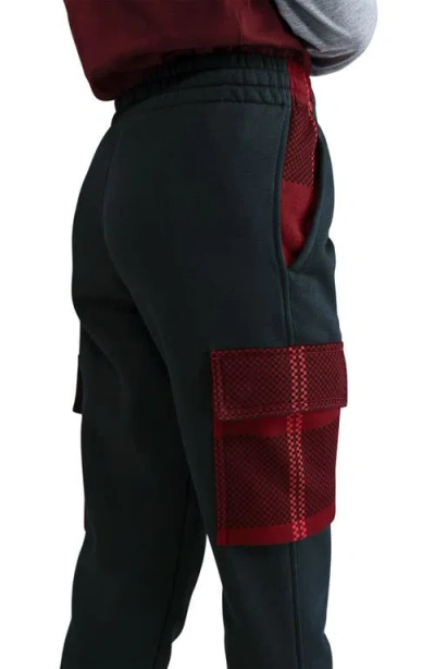 Nike Kids' Club Fleece Cargo Joggers In Black