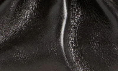 Ferragamo Small Gancio Piercing Soft Leather & Genuine Shearling Shoulder Bag In Black