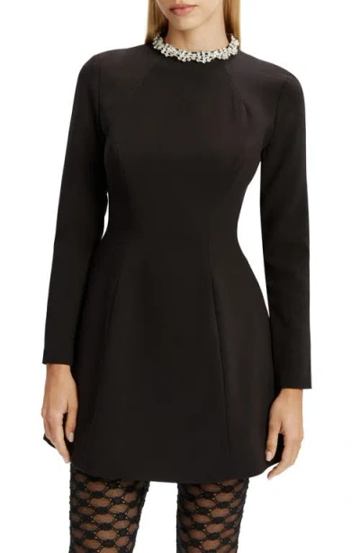 Bardot Women's Delphi Embellished Long-sleeve Mini Dress In Black