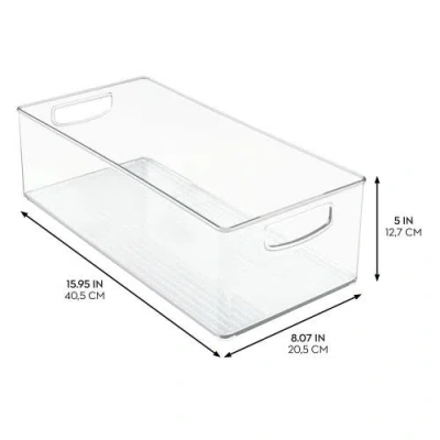 Linus Plastic Stackable Pantry Bin With Handles, Set Of 4, Clear, Made In Transparent