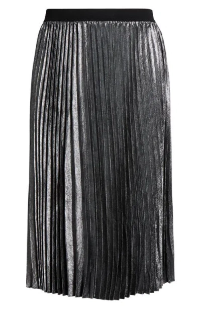 Caslonr Caslon(r) Pleated Metallic Midi Skirt In Silver