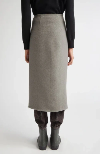 Rier Walker Wool Fleece Wrap Skirt In Gray