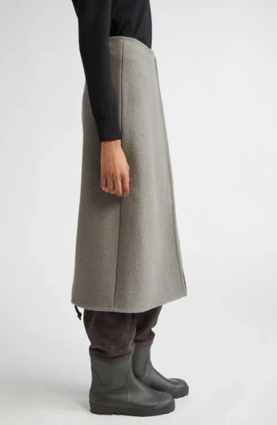 Rier Walker Wool Fleece Wrap Skirt In Gray