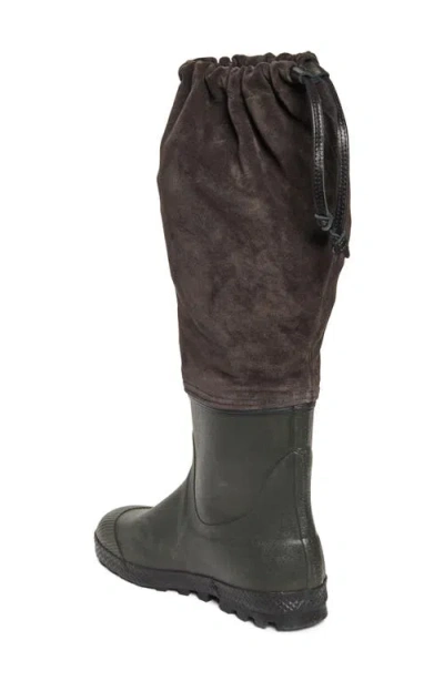 Rier Panelled Velour Rain Boots In Multi