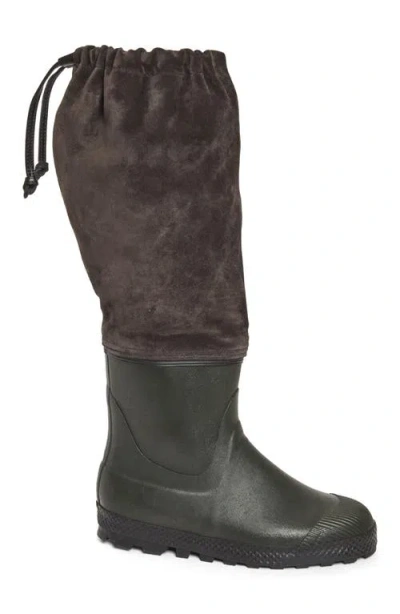 Rier Panelled Velour Rain Boots In Multi
